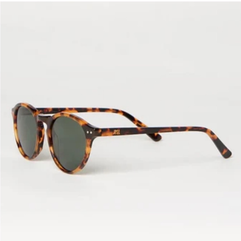J McLaughlin Bartleby Tortoiseshell Round Women's Sunglasses with Green Lens
